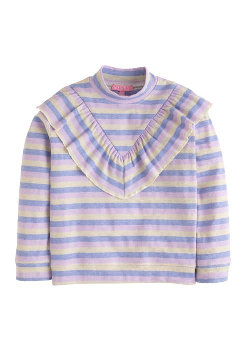Bisby Kids' Sparkle Stripe Aspen Top In Lilac Sparkle Stripe