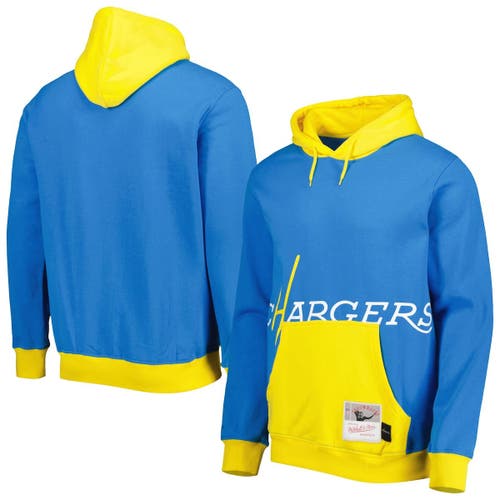 Men's Mitchell & Ness Powder Blue Los Angeles Chargers Big Face 5.0 Pullover Hoodie