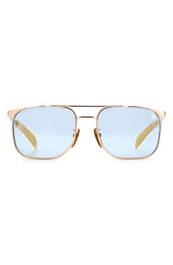 David Beckham Eyewear 56mm Square Sunglasses In Blue