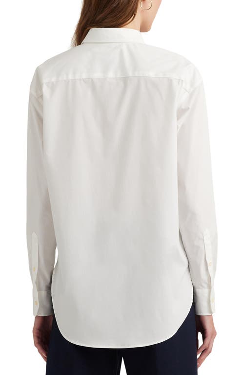 Shop Lauren Ralph Lauren Relaxed Fit Stretch Cotton Shirt In White