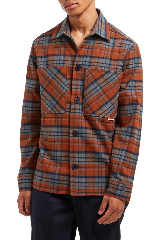 Sealskinz Thrigby Stretch Flannel Overshirt In Orange