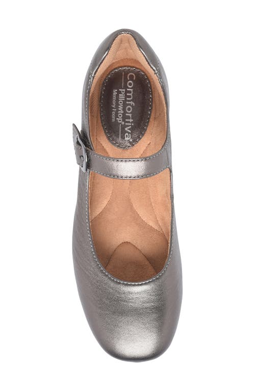Comfortiva Kaylee Mary Jane Flat In Dark Pewter