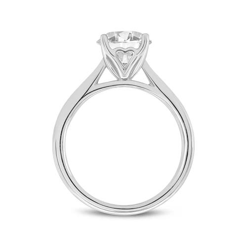 Asany Love Grown Collection 14k White Gold Round Cut Lab Grown Diamond Cathedral Engagement Ring In 14k White Gold
