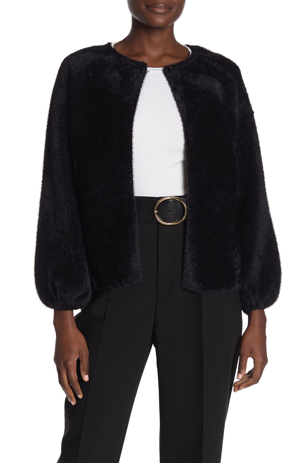 max studio faux fur coat