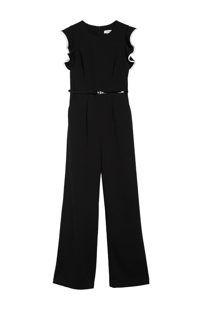 Calvin Klein | Tipped Ruffle Sleeve Jumpsuit | Nordstrom Rack