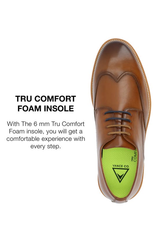 Vance Co. Evander Tru Comfort Wingtip Derby In Cognac
