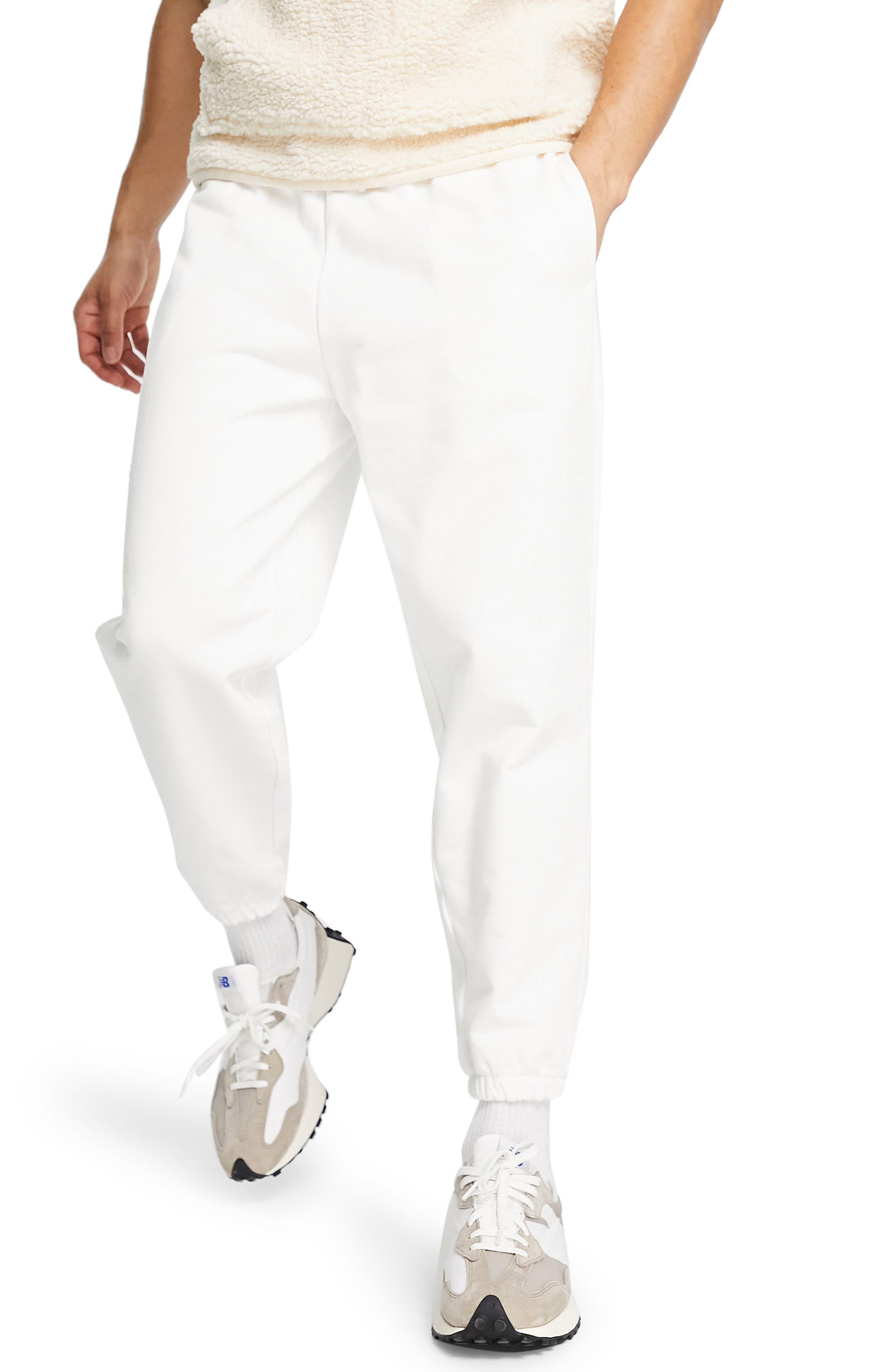 white cotton sweatsuit