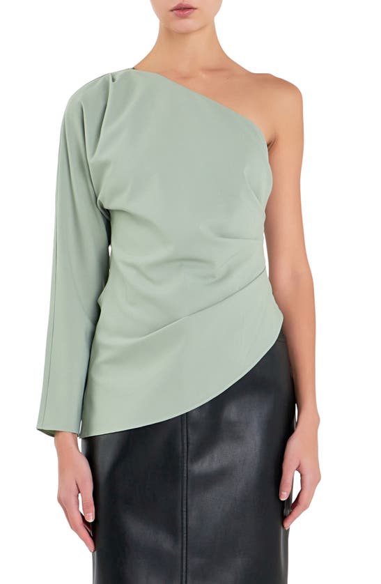 GREY LAB GREY LAB GATHERED ONE-SHOULDER ASYMMETRIC TOP 