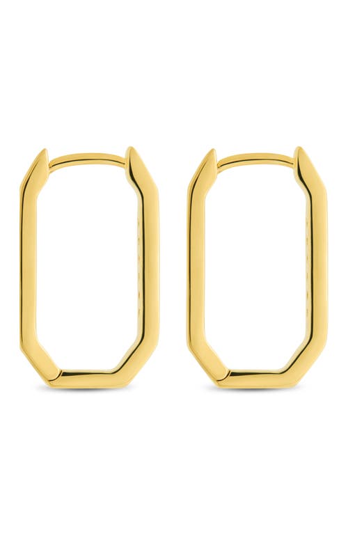 Sterling Forever Aria Geometric Cz Hoop Earrings In Gold