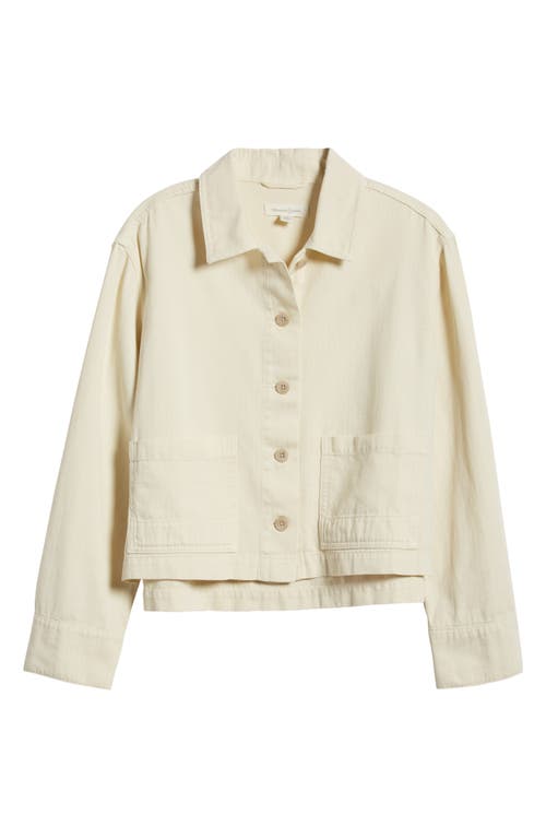 Crop Utility Shacket in Ivory Dove