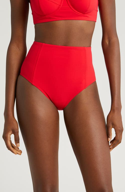 Ulla Johnson Zahara High Waist Bikini Bottoms in Scarlet at Nordstrom, Size Large