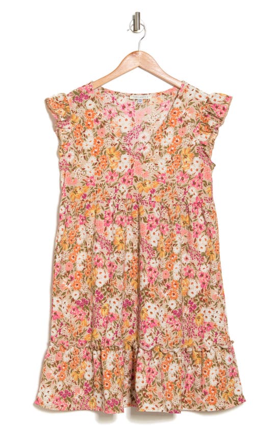 TASH AND SOPHIE RUFFLE FLORAL BABYDOLL DRESS