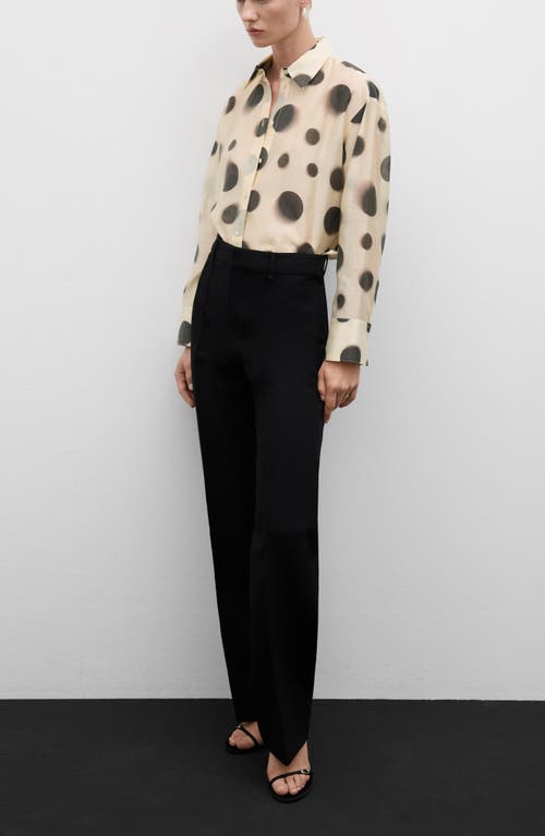 Shop Mango Polka Dot Button-up Shirt In Ecru