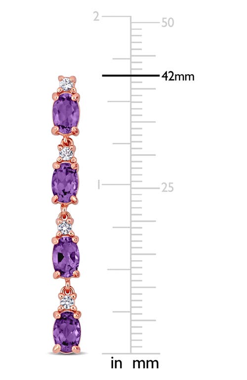 Delmar Semiprecious Stone & White Topaz Drop Earrings In Purple