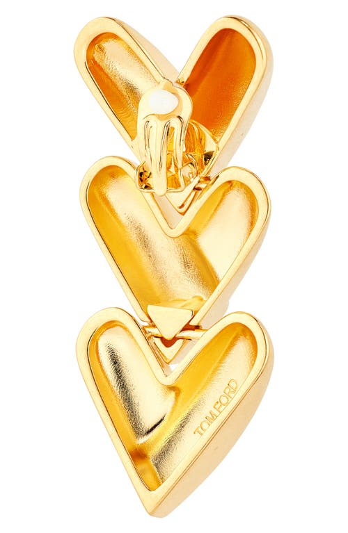 Shop Tom Ford Love Clip-on Earrings In 1y049 Vintage Gold