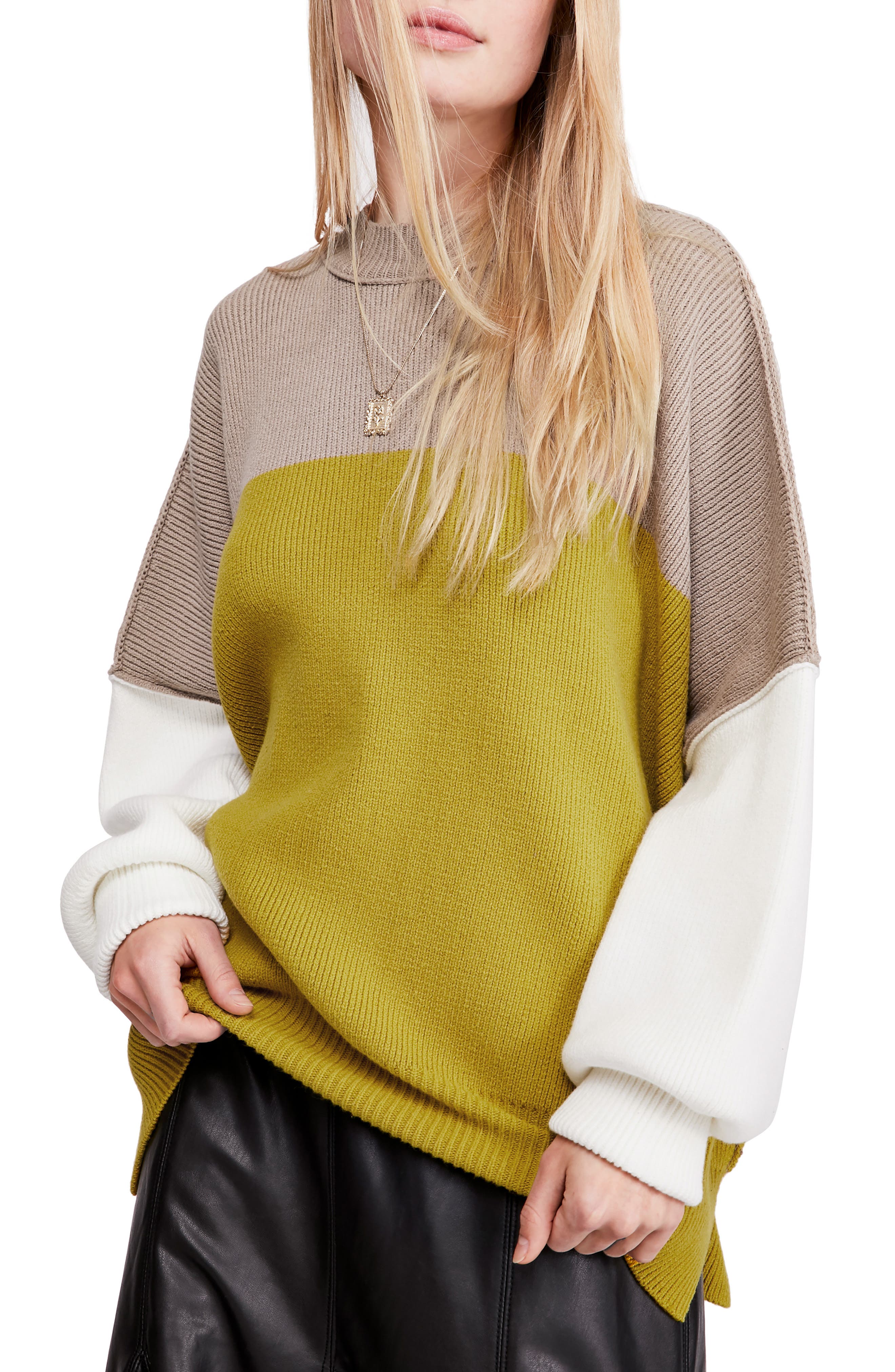 free people color block sweater