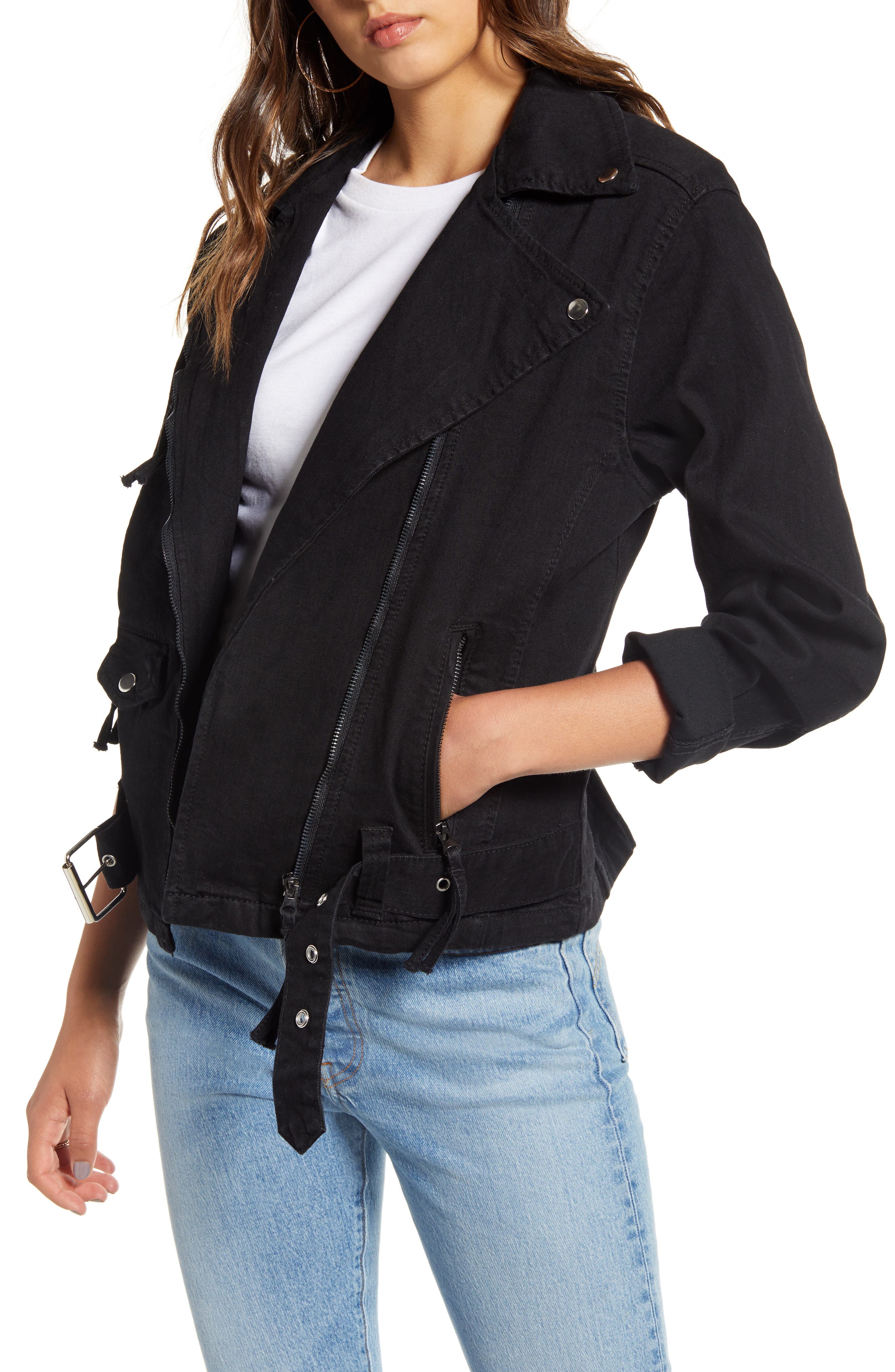 black jean moto jacket