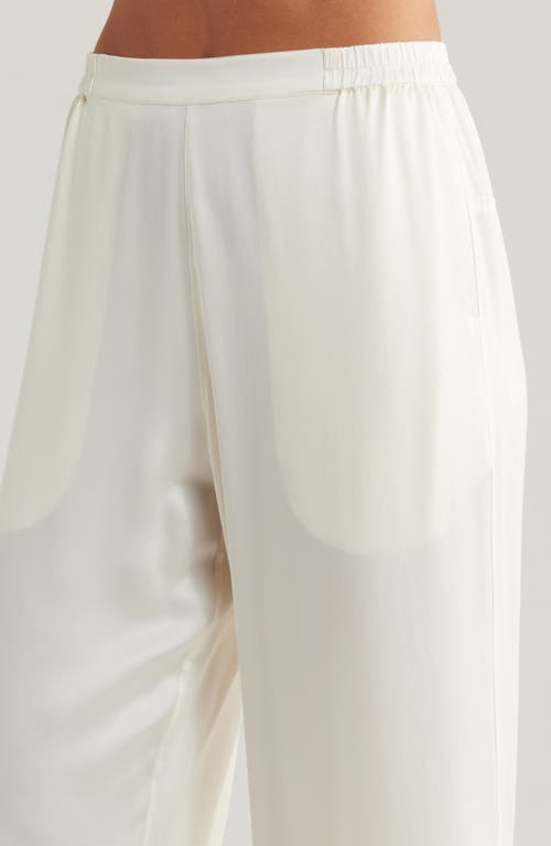 Shop Lunya High Waist Washable Silk Pajamas In Tranquil White