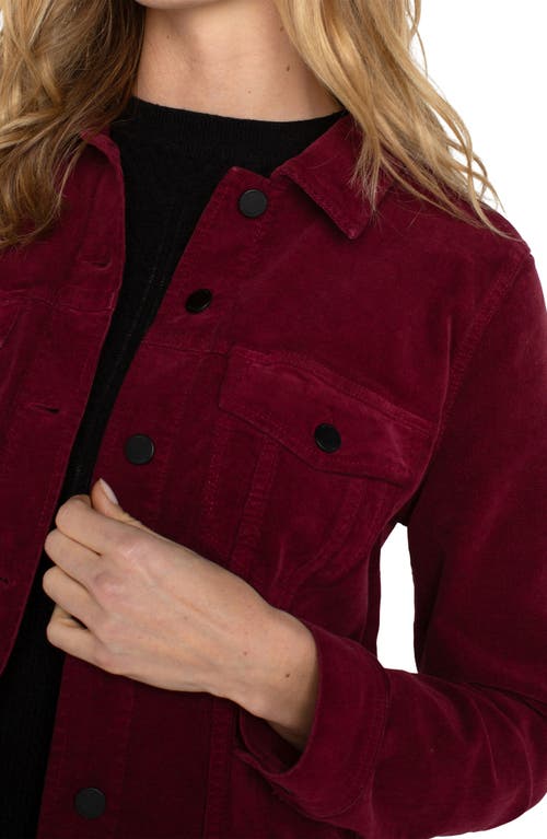 Shop Liverpool Corduroy Trucker Jacket In Ruby