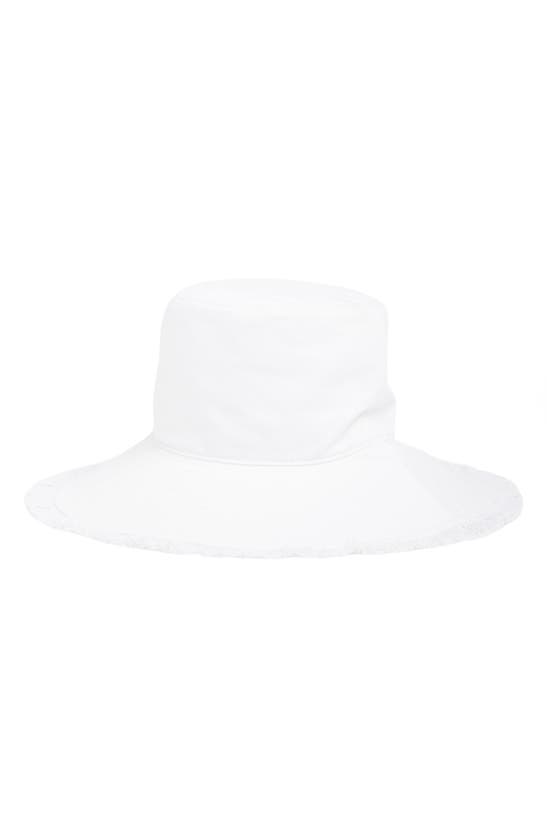 Kate Spade Fringe Trim Cotton Bucket Hat In White