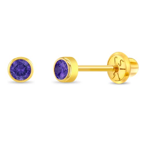 In Season Jewelry 14k Tiny Cubic Zirconia Birthstone Earrings In February