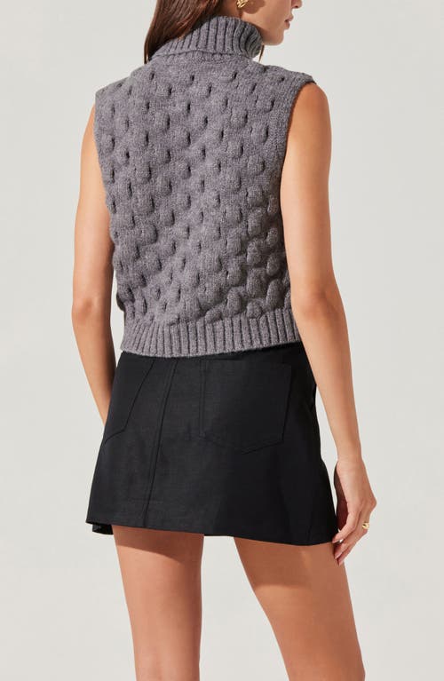 Shop Astr The Label Pattern Turtleneck Sweater Vest In Grey