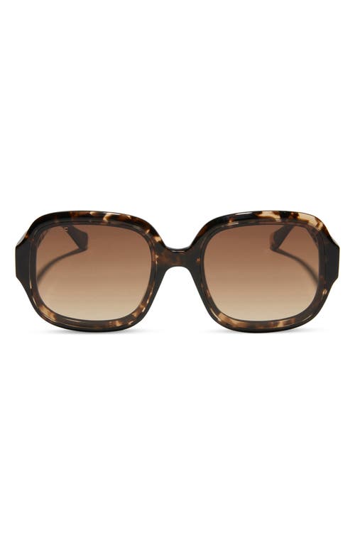 Diff Seraphina 57mm Round Sunglasses In Espresso Tort/brown Gradient