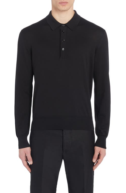 TOM FORD Superfine Sea Island Cotton Polo Sweater Black at Nordstrom, Us