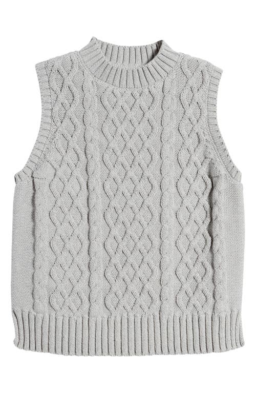 Shop Caslonr Caslon(r) Cable Knit Pima Cotton Sweater Vest In Grey Heather