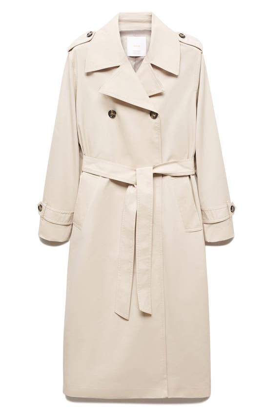 Shop Mango Angela Belted Trench Coat In Grey Stone