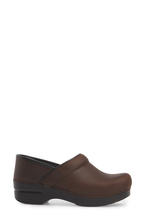 Dansko Wide Pro Clog In Antique Brown/black Leather