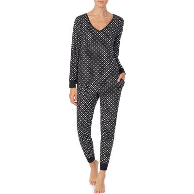 Kate Spade New York Brushed Jersey Pajamas, Black