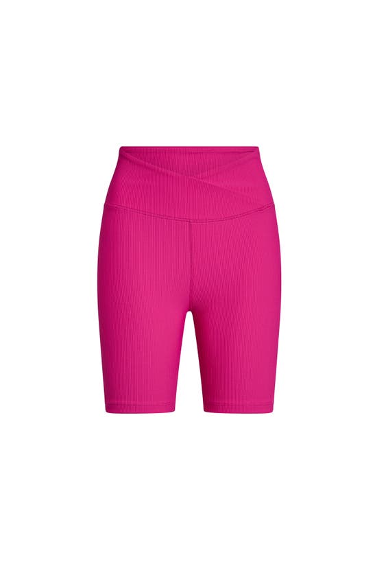 Shop Electric Yoga Rib Biker Shorts In Pink Yarrow