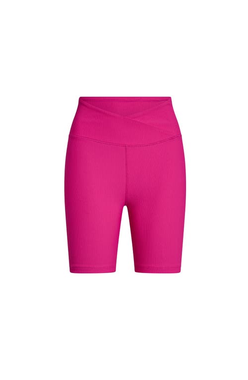 Rib Biker Shorts in Pink Yarrow