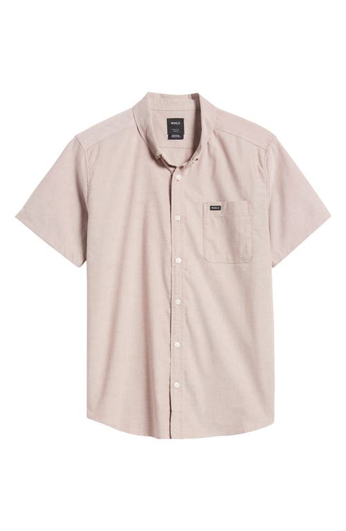 Shop Rvca That'll Do Short Sleeve Stretch Button-down Shirt In Red Earth