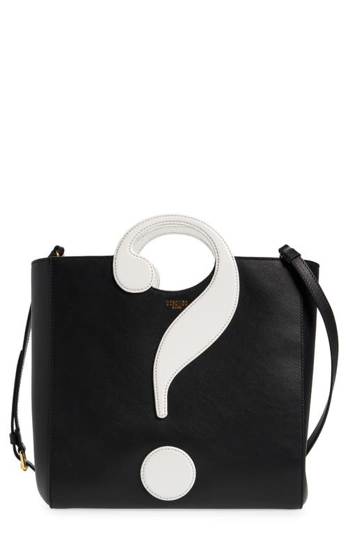 Question Mark Leather Tote in A5555 Fantasy Print Black