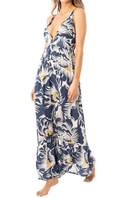Delft Taylor Floral Maxi Cover-Up Sundress in Blue