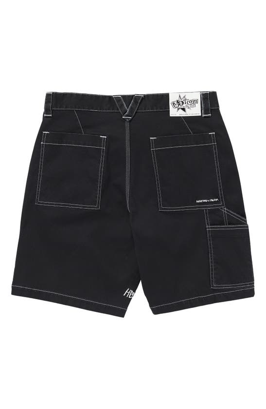 Shop Volcom Hockey Dad Utility Shorts In Black