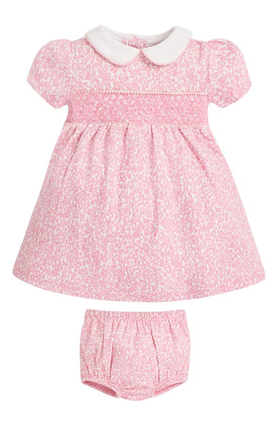 Jojo Maman Bébé Babies' Floral Smocked Cotton Dress In Pink