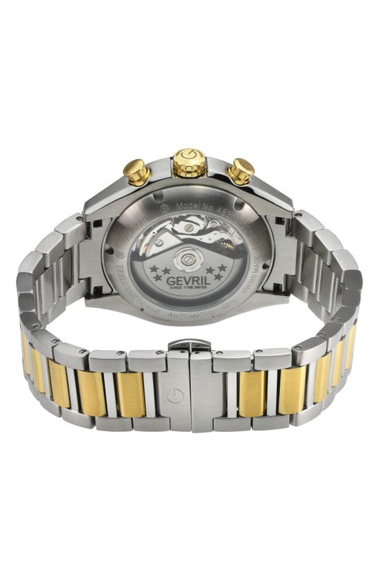 Gevril Ascari Chronograph Quartz Bracelet Watch, 42mm In Two Tone Ipyg/ Ss