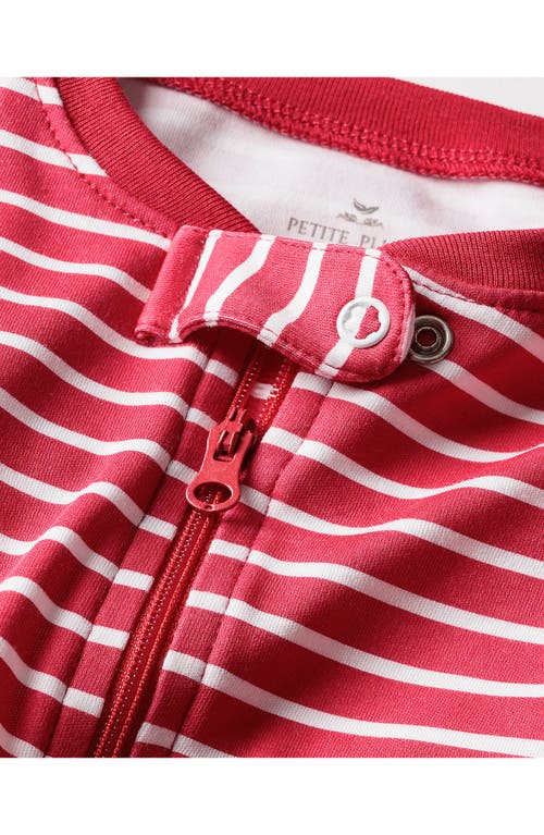 Petite Plume Cotton Fitted Footie In Red