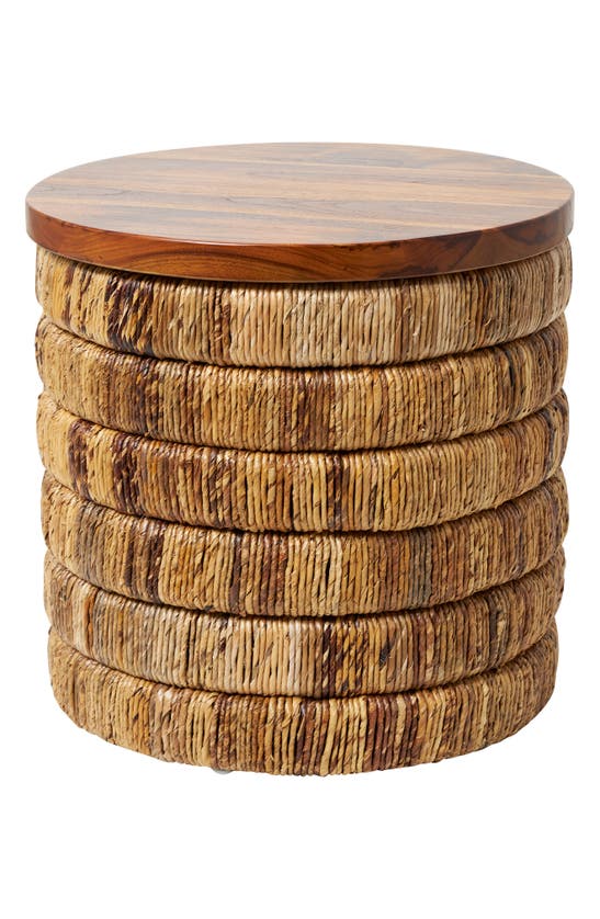 Ginger Birch Studio Seagrass Accent Table In Brown