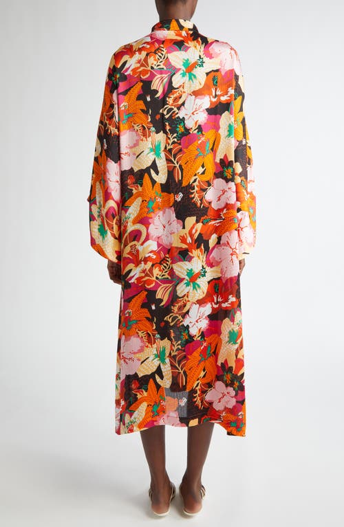 La Vie Style House Hibiscus Print Cover-up Caftan In Multi