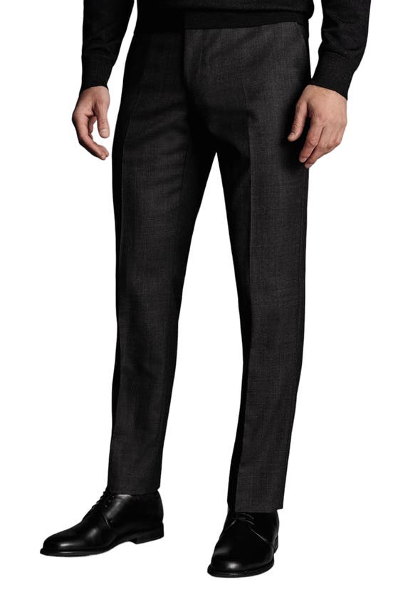 Shop Charles Tyrwhitt Slim Fit End On End Ultimate Performance Suit Trouser In Charcoal Grey