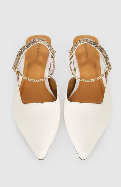 Belle & Bloom On The Go Leather Flat In Cream