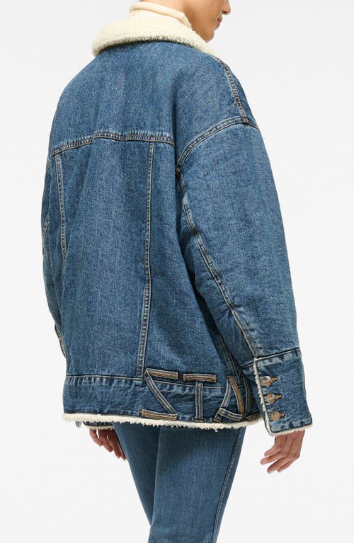 Shop Staud + Wrangler The Biggest Jean Jacket In Indigo Wash