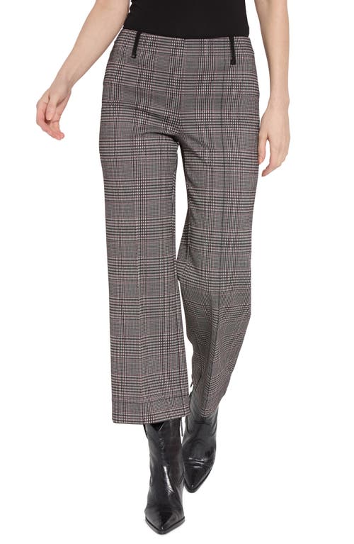 Shop Lyssé Livia Jacquard Crop Wide Leg Ponte Pants In Boston Glen Plaid