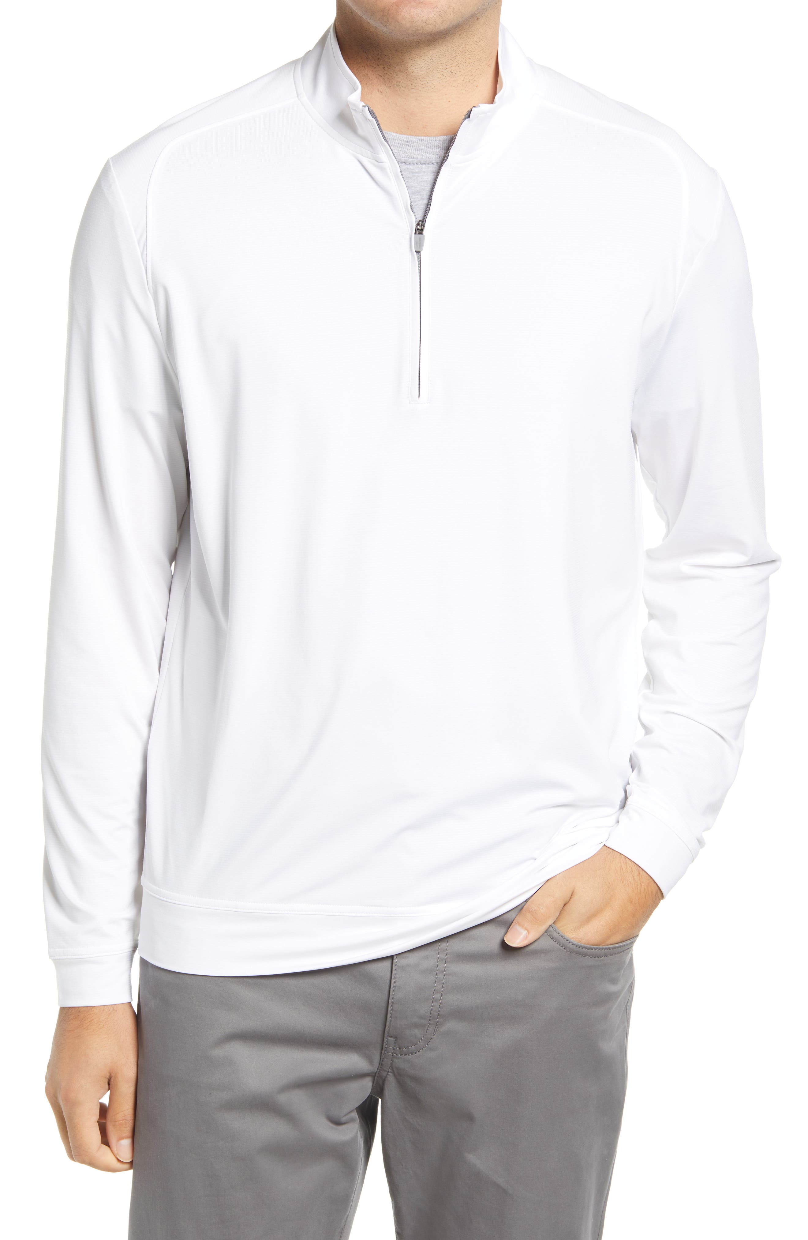 half zip white sweatshirt