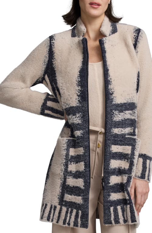 Shop Nic + Zoe Nic+zoe Textured Double Knit Jacket In Neutral Multi