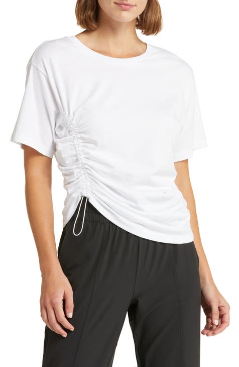 Adjustable Ruched Pima Cotton T-Shirt